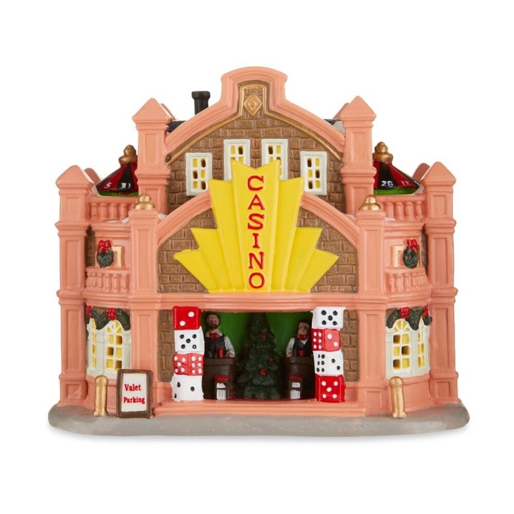 Holiday Time Lighted CASINO Christmas House Cord Included